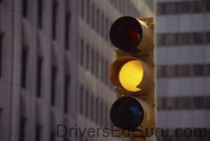 running a yellow light that turns red